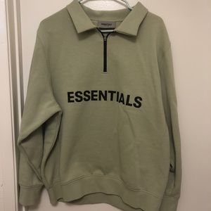 Essentials Sage Zipper Sweatshirt